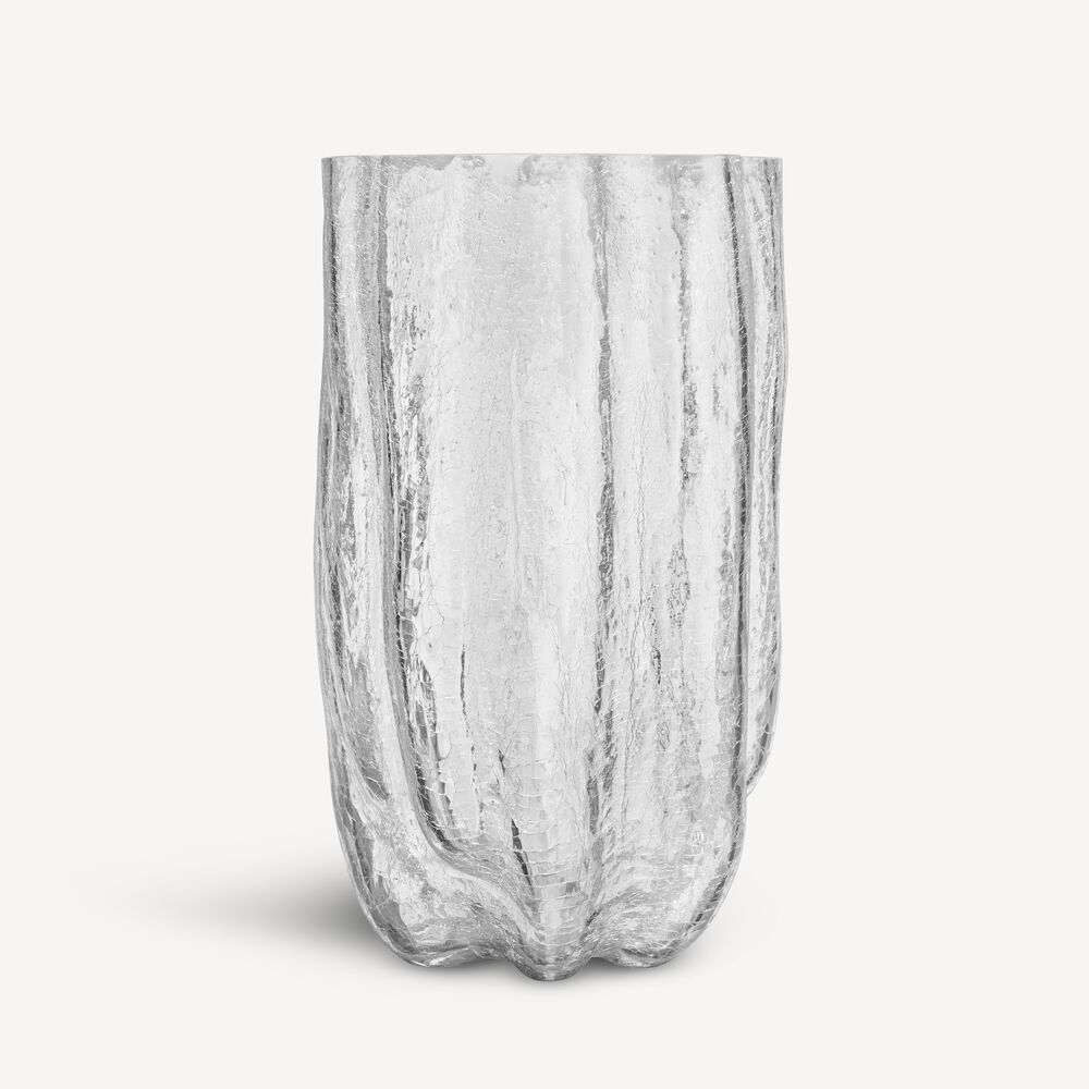 K&B Crackle vase klar 37cm 